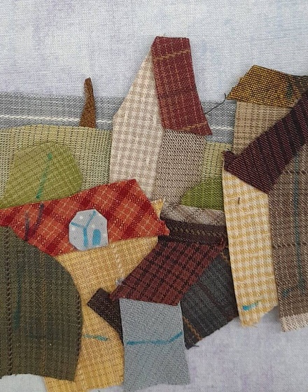 Ключница в технике японского пэчворка «Крыши старого города»