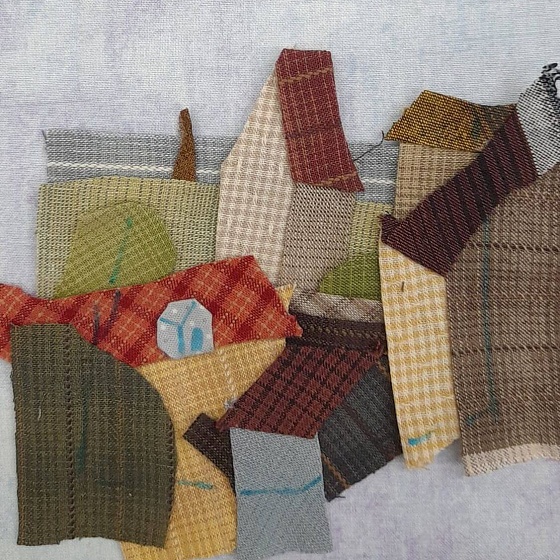 Ключница в технике японского пэчворка «Крыши старого города»