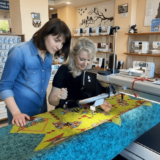 Индивидуальное занятие по работе на машине для стежки