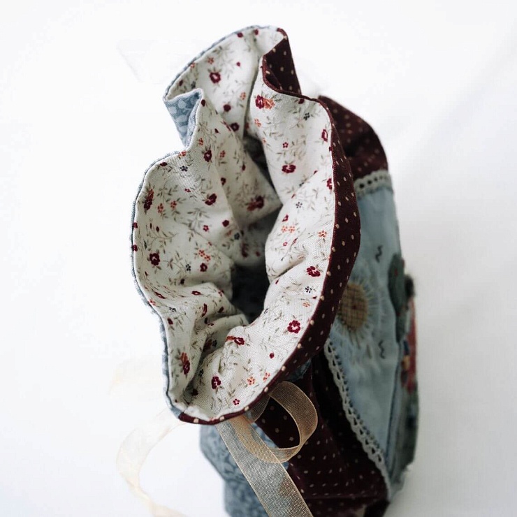 Мешочек с ручной аппликацией