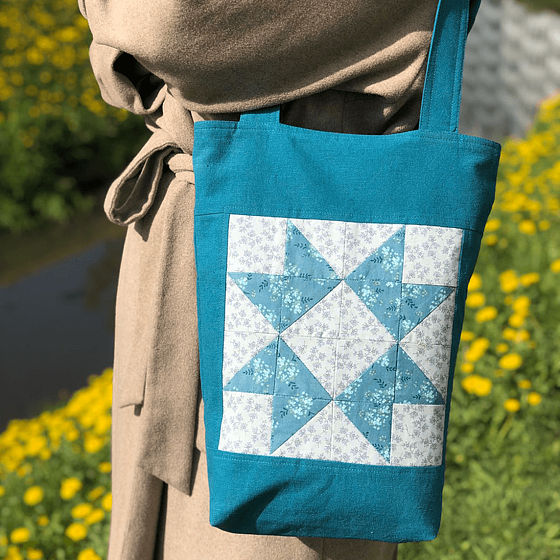 Сумка-шопер в технике лоскутного шитья